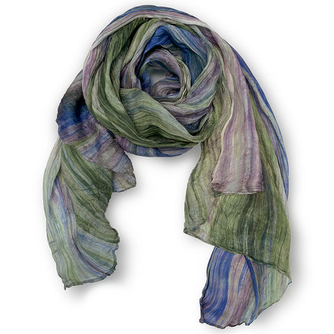 Olive Watercolor Silk Scarf