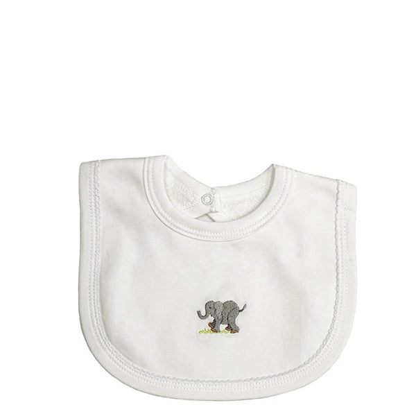 Pima Cotton Baby Bib with Elephant