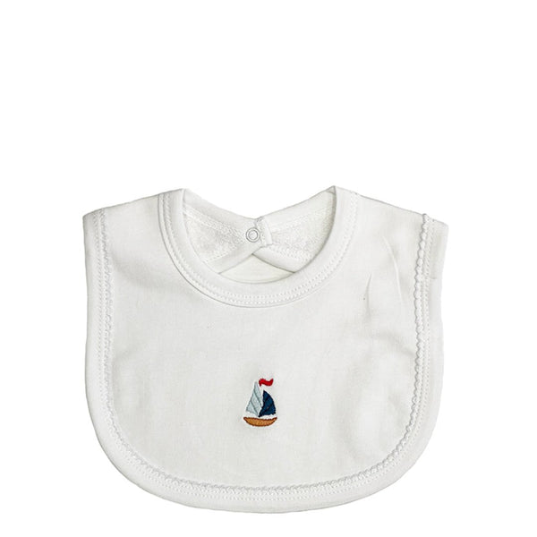 Pima Cotton Baby Bib with Sailboat 