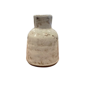 Ceramic Modern Tall Diffuser Pot White Raku 