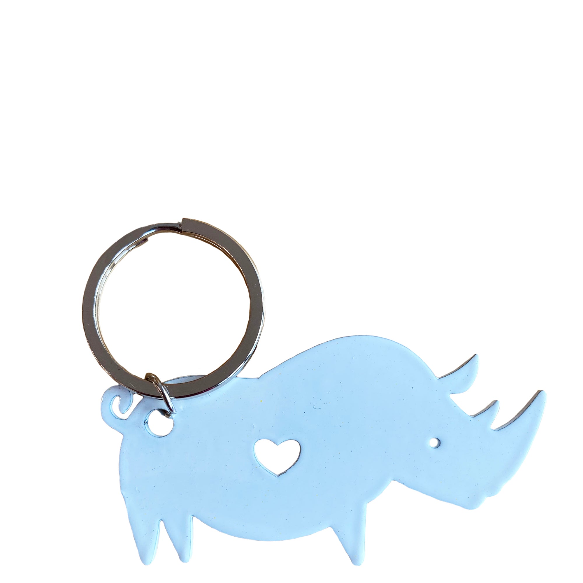 white rhino keyring