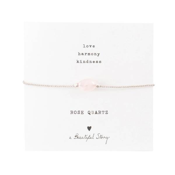 rose quartz silver bracelet