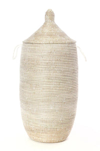 senegalese hamper basket large lidded white