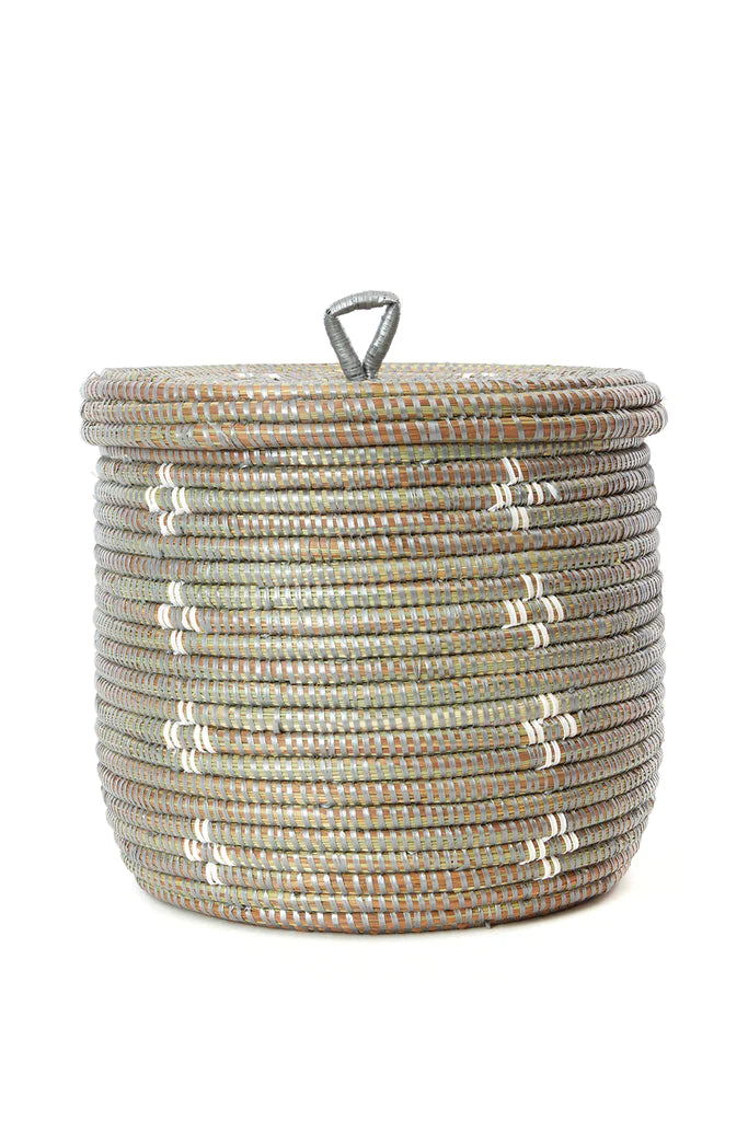 senegalese storage basket silver blossom