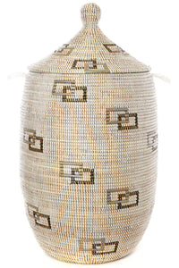 senegalese hamper basket large lidded block pattern