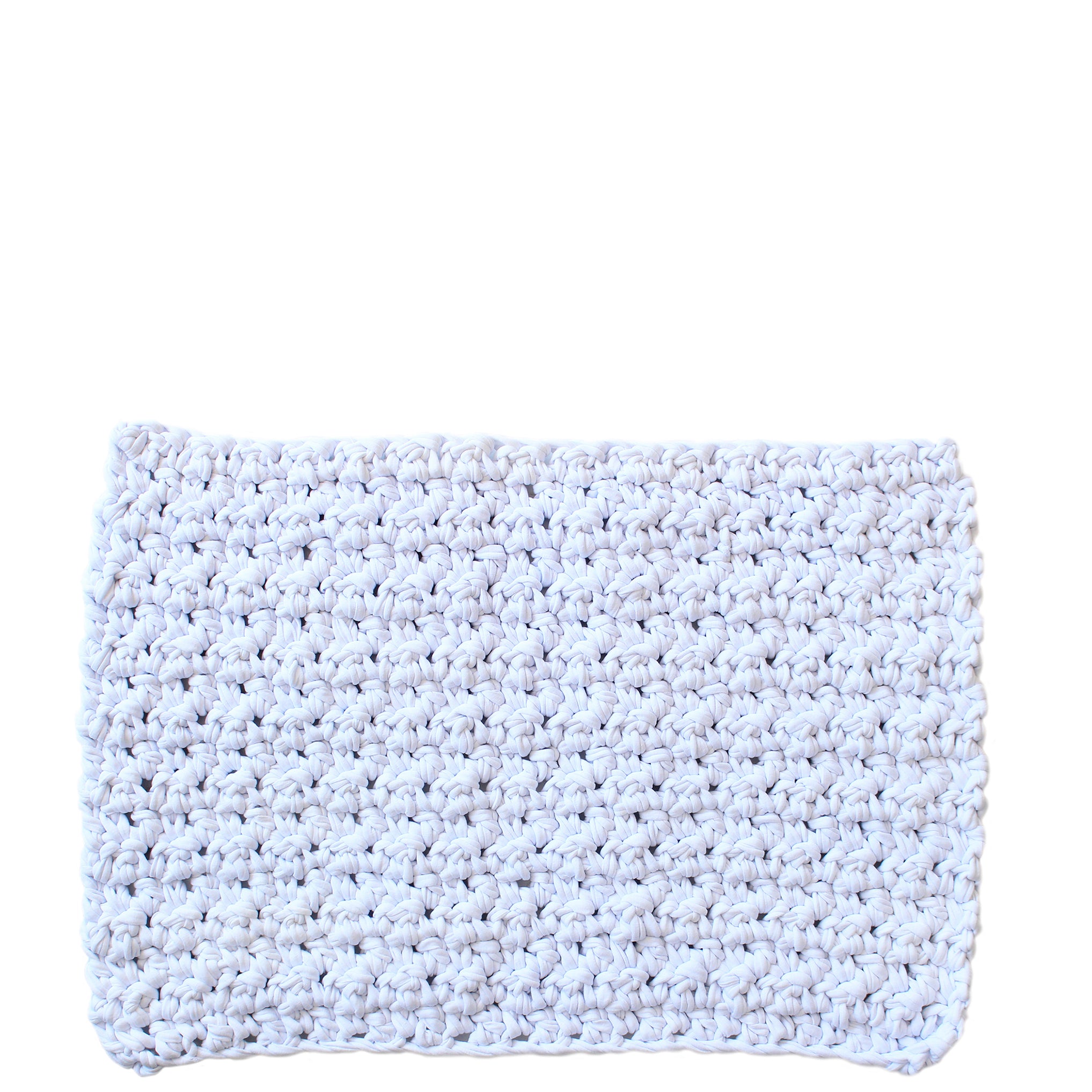 hand knit shower mat from tarn yarn cotton