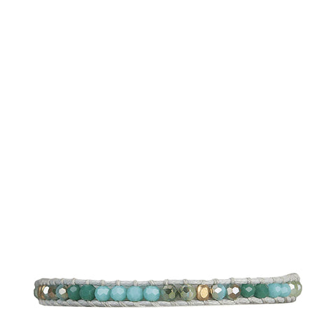 Single Wrap Crystal Bracelet Teal