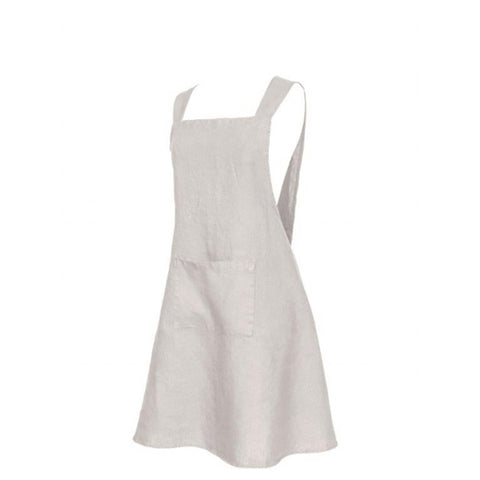 Stone Washed Linen Apron Natural
