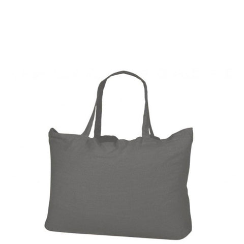 Stone Washed Linen Shopping Bag Charcoal