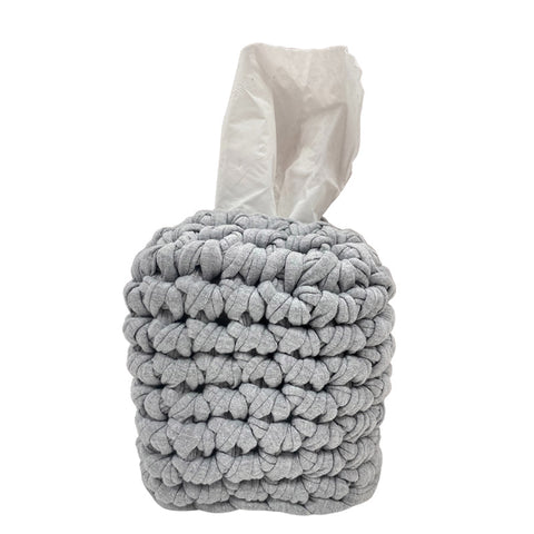 cotton tissue box cover grey