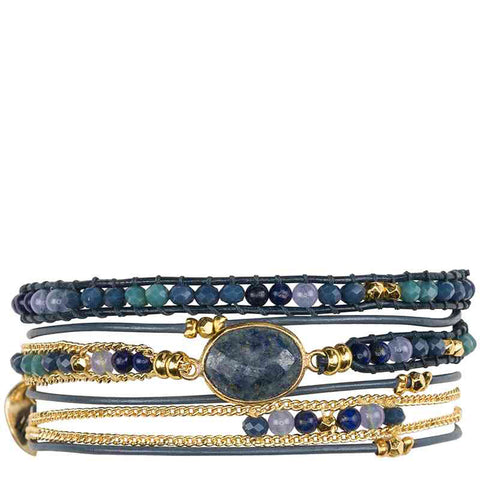 Triple Wrap Bracelet Blue