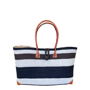 Wild Silk Market Bag Stone and Black Stripe