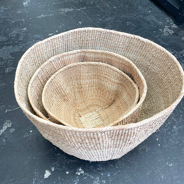 Wonky Weave Ilala Palm Basket Small