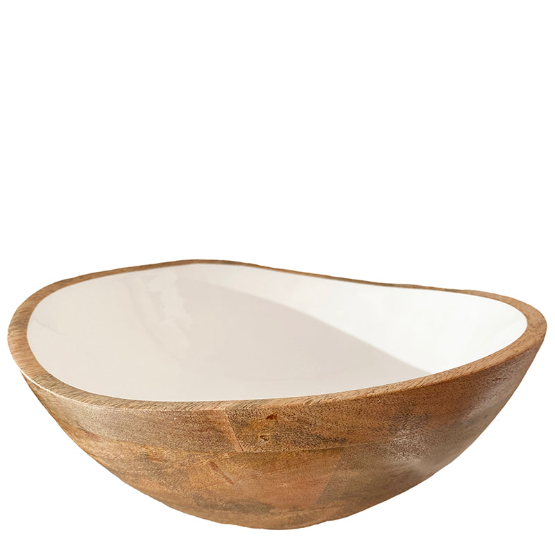 Wood and Enamel Bowl