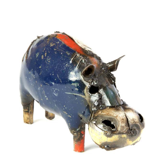 recycled oil drum hippo